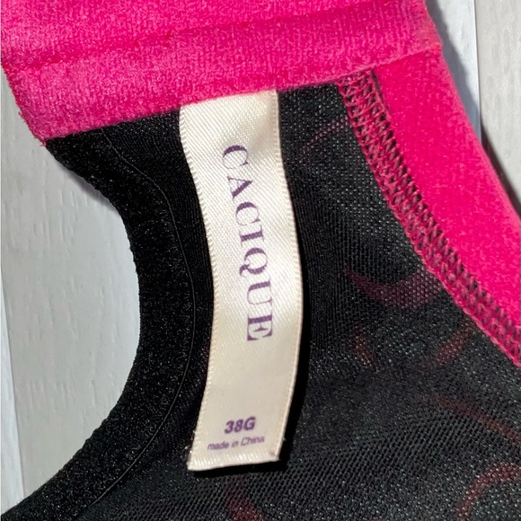 CACIQUE HOT PINK HEARTS 38 G LIGHTLY LINED BRA - Picture 5 of 8